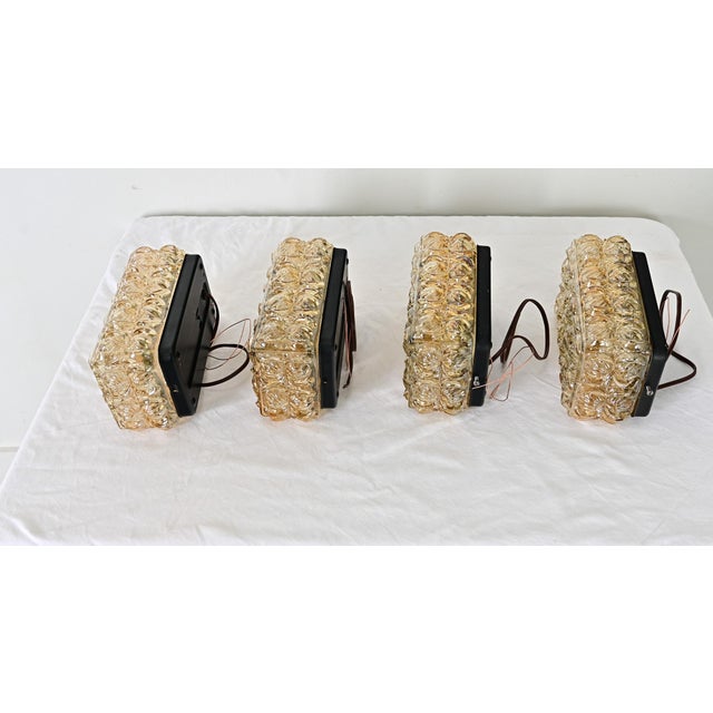 Transparent Late 20th Century German Vintage Glass Wall Sconces - Set of Four For Sale - Image 8 of 9