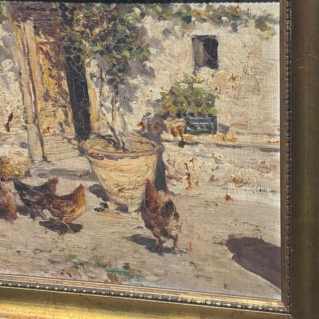 Giuseppe Giardiello, Popular Court Scene, Early 1900s, Oil on Canvas For Sale - Image 7 of 15