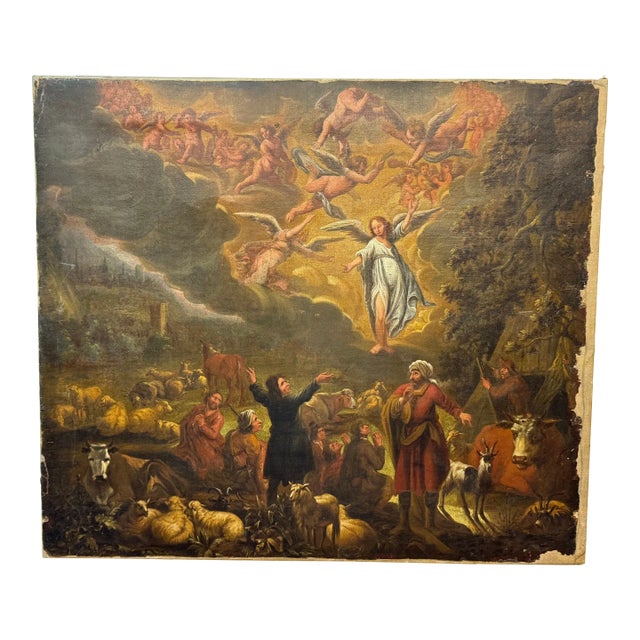 Continental School Oil on Canvas For Sale