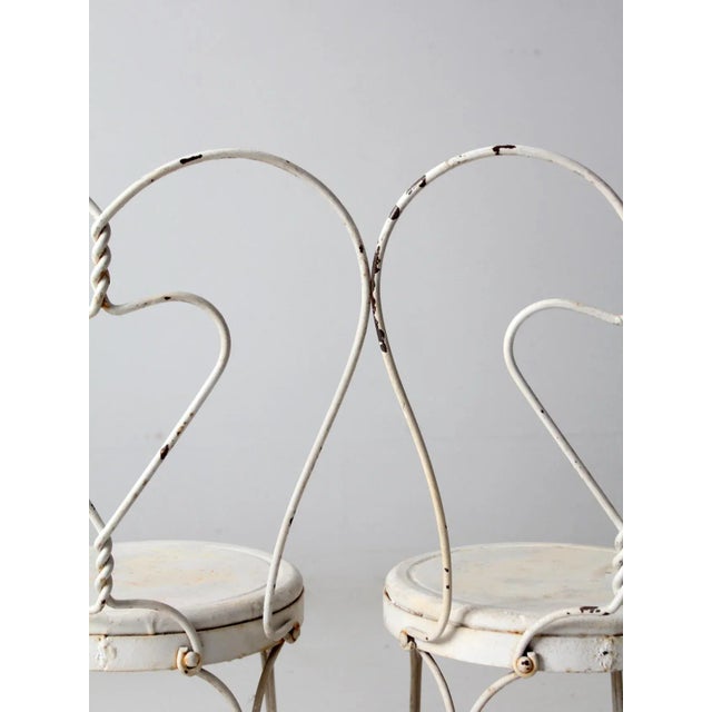Early 20th Century Vintage Ice Cream Parlor Chairs Set of 4 For Sale - Image 5 of 10