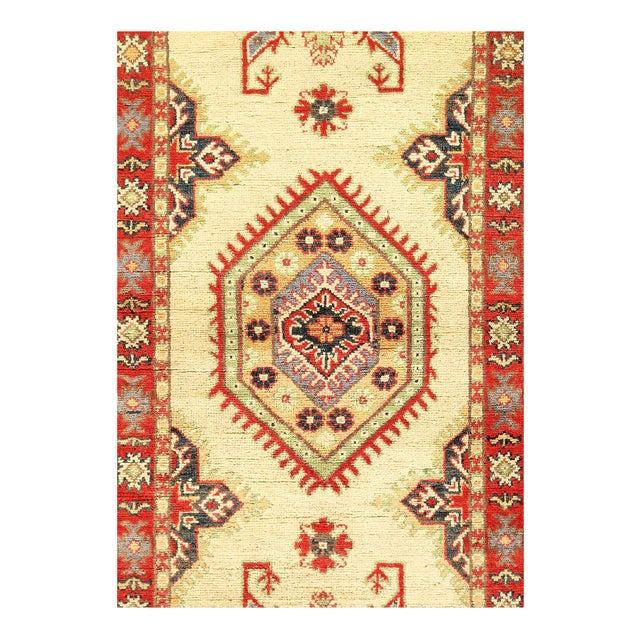 Original Super Kazak Rug. Handmade Hand-knotted,Very Practical for High Traffic,Hand-Spun Lamb's Wool on a Cotton...