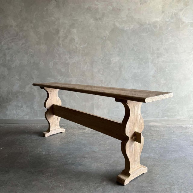 Amber Reclaimed Elm Wood Console Table For Sale - Image 4 of 7