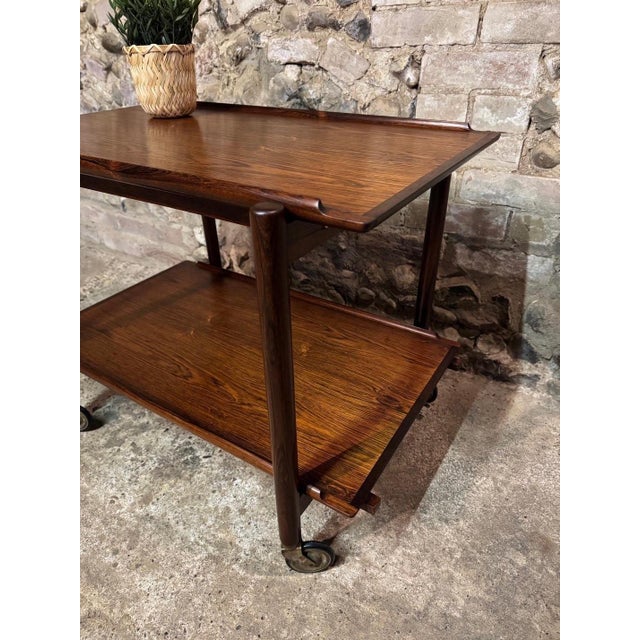 Vintage Danish Rosewood Drinks Trolley, 1960s For Sale - Image 10 of 18