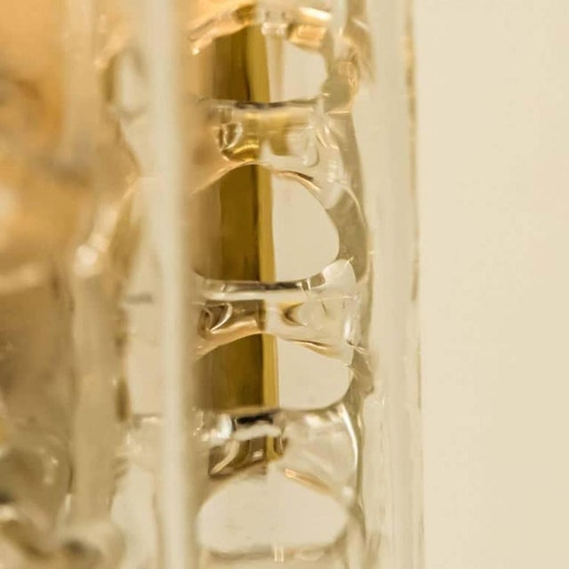 Structured Blown Glass and Brass Wall Sconce attributed to Doria, 1960s For Sale - Image 3 of 14