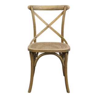 Restoration Hardware Madeline Solid Oak X-Back Bentwood Dining Chair W. Caned Seat Dc017 For Sale