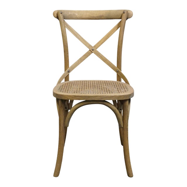 Restoration Hardware Madeline Solid Oak X-Back Bentwood Dining Chair W. Caned Seat Dc017 For Sale