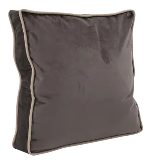 Kenneth Ludwig Chicago Gusseted Bella Pewter Velvet Pillow With Contrast Welt
