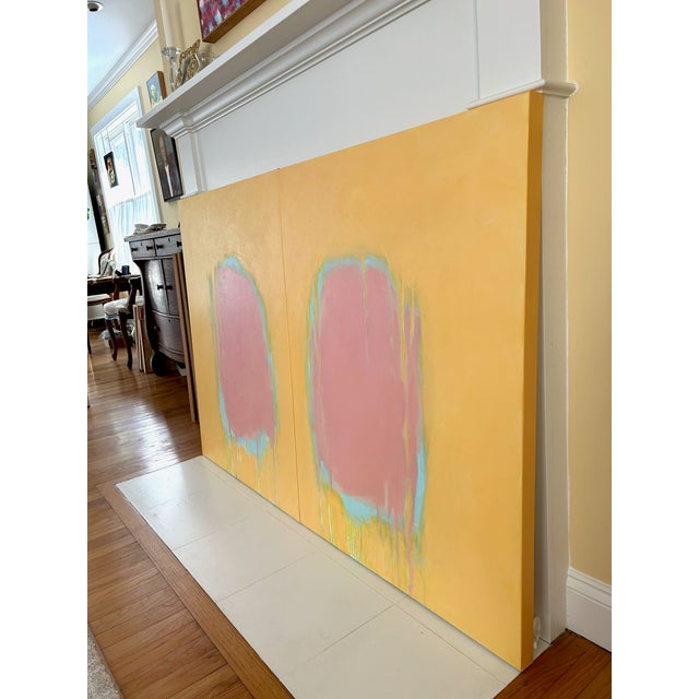Abstract You and Me, Large Acrylic Diptych Contemporary Abstract Painting by Stephen Remick For Sale - Image 3 of 15