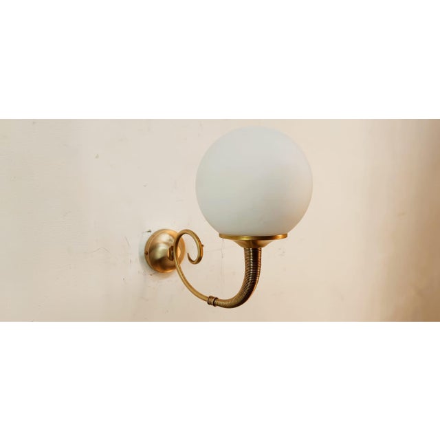 Brass Wall Light with Glass Sphere For Sale - Image 17 of 18