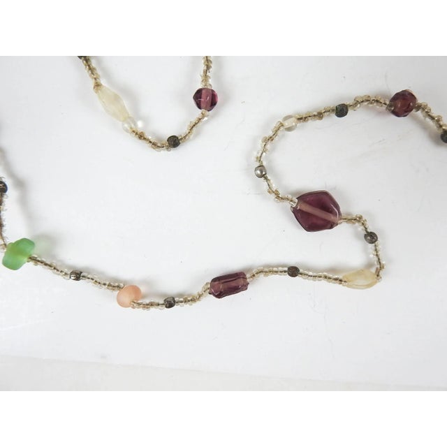 Art Deco Vintage Multicolor Long Strand Glass Beaded Necklace For Sale - Image 3 of 5