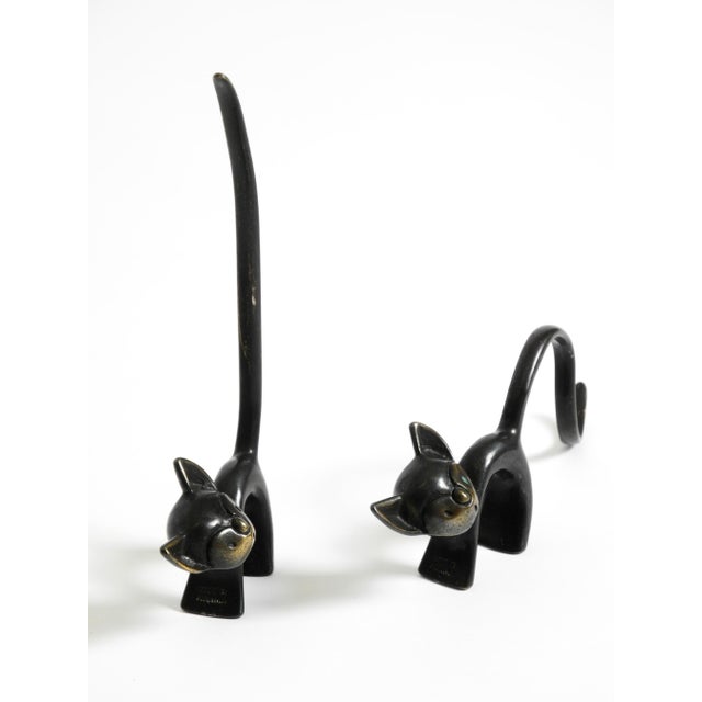 Mid-Century Modern Brass Cats as Ring Holders by Walter Bosse for Herta Baller, 1950s, Set of 2 For Sale - Image 4 of 17