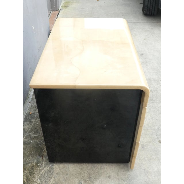 Seductive 1970's Lift Top Goat Skin Chest of Drawers For Sale - Image 9 of 13