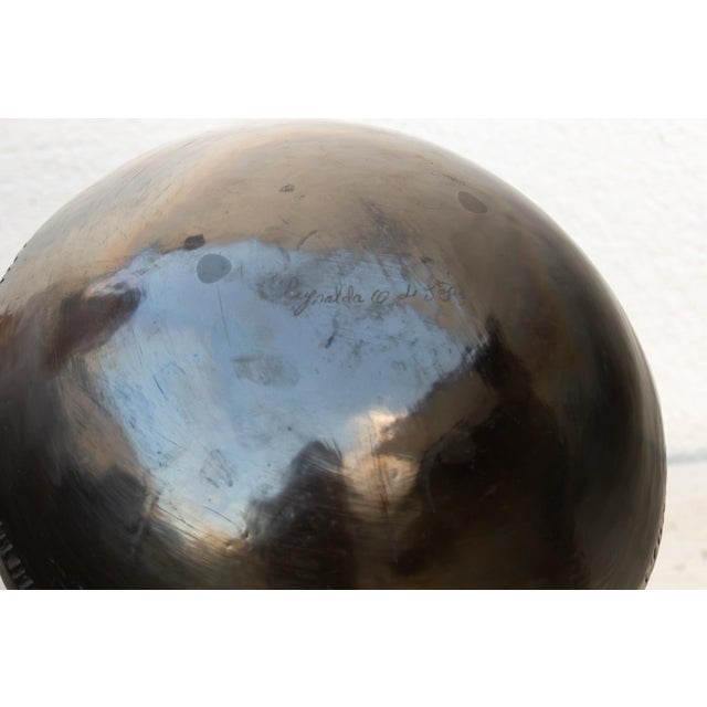 Engraved Black Clay Mata Ortiz Olla For Sale - Image 10 of 11