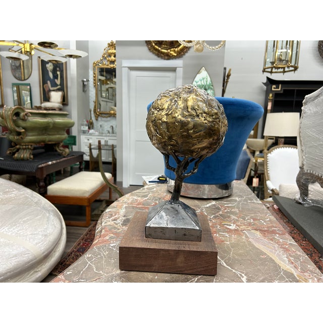 Mid Century Mixed Metal Sculpture For Sale - Image 11 of 11