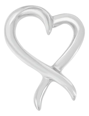 .925 Sterling Silver Open Heart-Shaped Awareness Ribbon Pendant Necklace