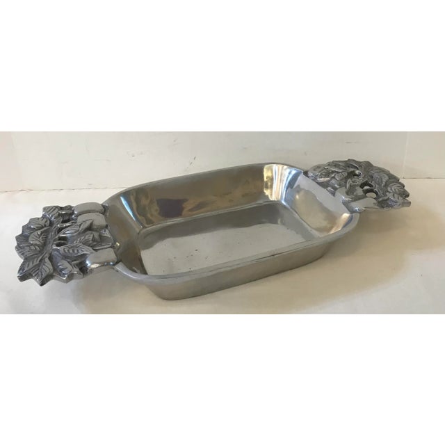 Late 20th Century Vintage Pewter Wilton Style Serving Bowl With Apple Design For Sale - Image 5 of 8