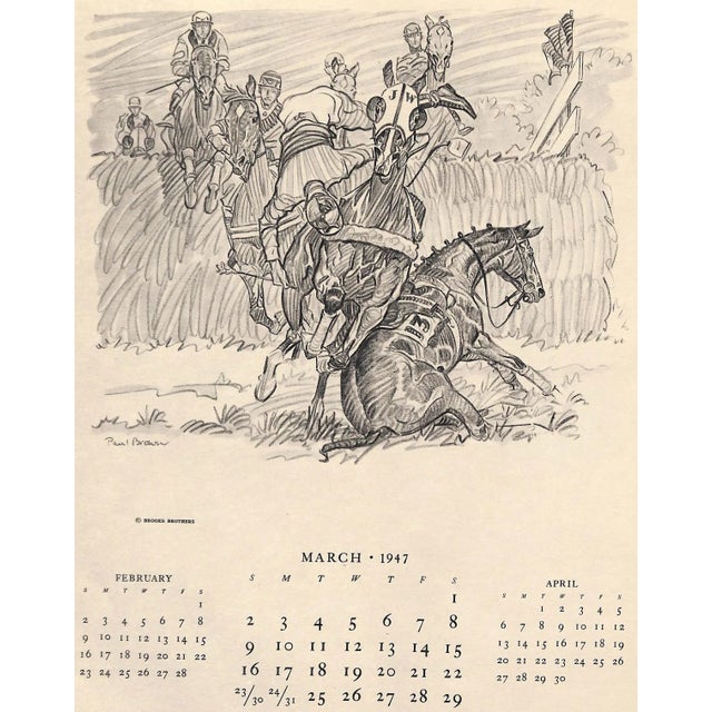 White Paul Brown 1947 Calendar for Brooks Brothers For Sale - Image 8 of 15
