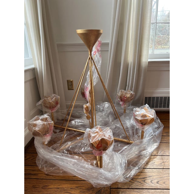 New Alberto Large Low Ceiling Chandelier - Antique Gold Leaf Elegant chandelier that creates a statement in any room...