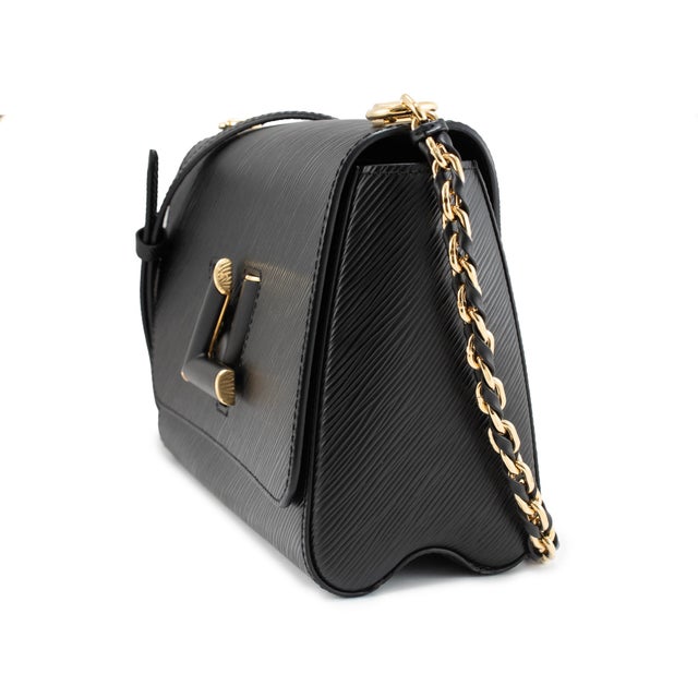Modern Louis Vuitton Twist MM Black Epi Leather Gold-Tone Chain Shoulder Bag For Sale - Image 3 of 12