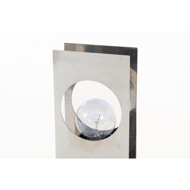 Silver Mid Century French Modern Silver Table Lamp by Francois Monnet For Sale - Image 8 of 12