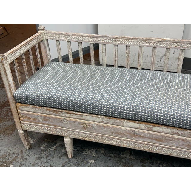 Wood 19th Century Neoclassical Gustavian Bench For Sale - Image 7 of 12