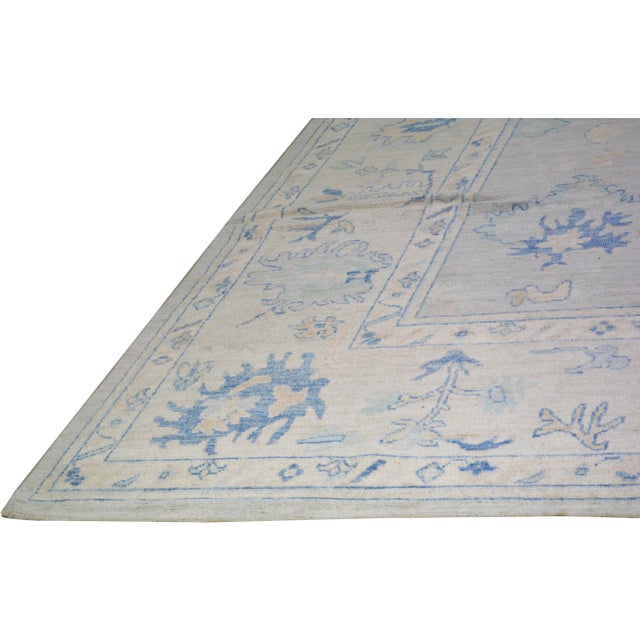2010s Contemporary Oushak Hand Knotted Wool Rug,10'X14'1" For Sale - Image 5 of 6