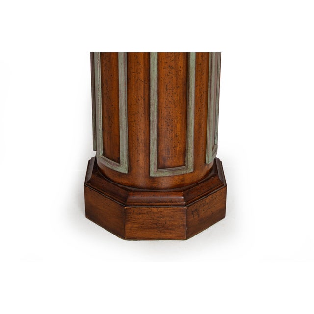 Brown Vintage Mid-Century Octagonal Short Pedestal Column For Sale - Image 8 of 11