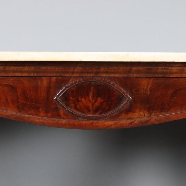 Empire Console Table in White Marble and Mahogany For Sale - Image 6 of 12