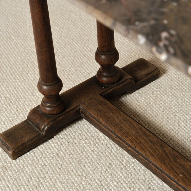 Mid 19th Century 19th Century French Marble & Oak Table For Sale - Image 5 of 6