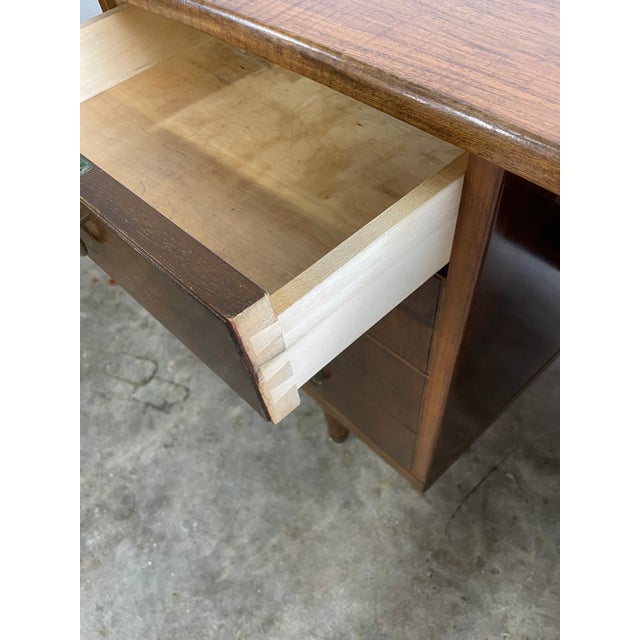 Danish Mid Century Modern Tambour Door Desk With Side Bar For Sale - Image 12 of 14
