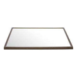 Large Square Tray in White Shagreen With Bronze Patina Brass by Kifu Paris For Sale