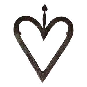 18th Century American Folk Art Wrought Iron Heart Shaped Trivet