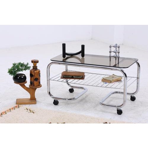Mid-Century Serving Trolley with Chrome Frame and Glass Top, 1970s For Sale - Image 13 of 13