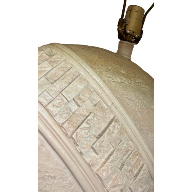 1980s 1980s Postmodern Oval Faux Tessellated Stone Lamps, a Pair For Sale - Image 5 of 10