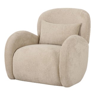 Moderno Beige Accent Chair With Matching Cushion For Sale