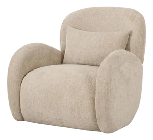 Pasargad Home Moderno Beige Accent Chair With Matching Cushion
