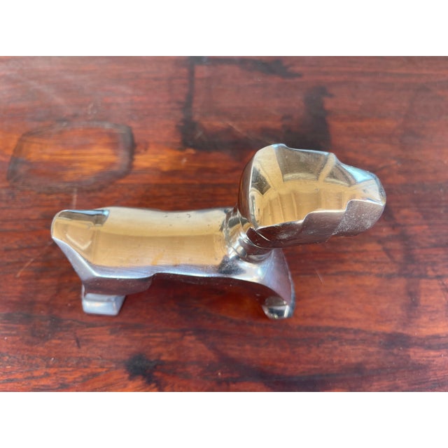 Art Deco 1930s Art Deco Style Polished Aluminum Dog Sculpture in the Manner of E. Nokolsky For Sale - Image 3 of 5