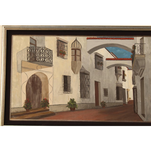 Mediterranean Cityscape Original Painting For Sale - Image 4 of 12