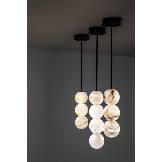 Not Yet Made - Made To Order Raim Pendant Lamp with 2 Spheres by United Alabaster For Sale - Image 5 of 8