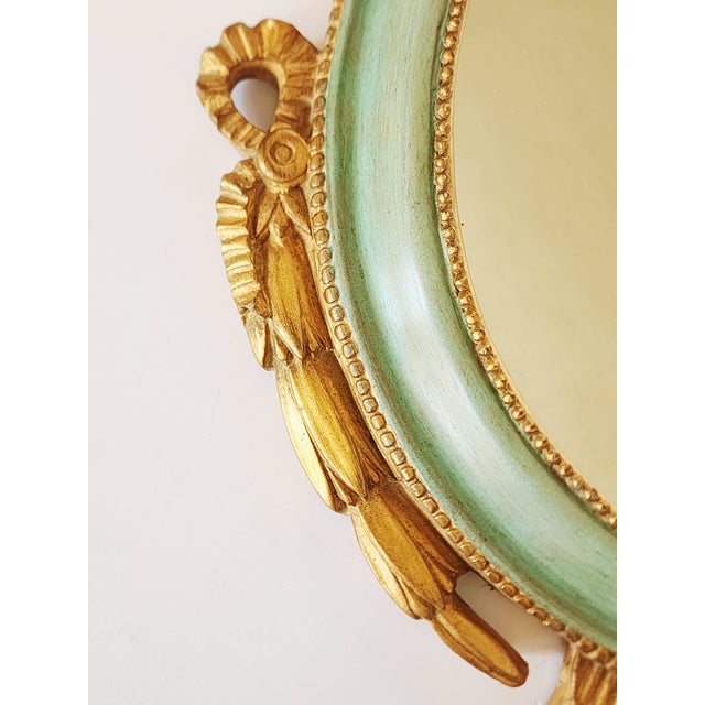 Carvers' Guild Carver's Guild Fleur-De-Lis Giltwood Painted Mirror For Sale - Image 4 of 15