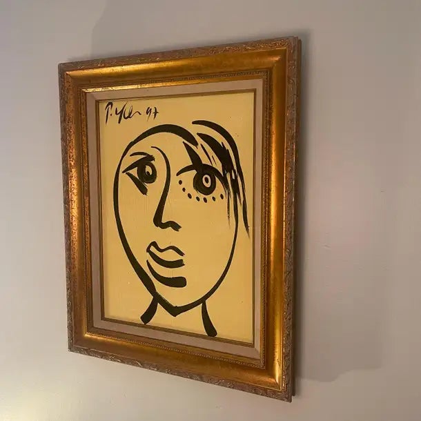 Wood 1990s Peter Robert Keil Gold Framed Painting on Canvas Signed and Dated With Coa For Sale - Image 7 of 12