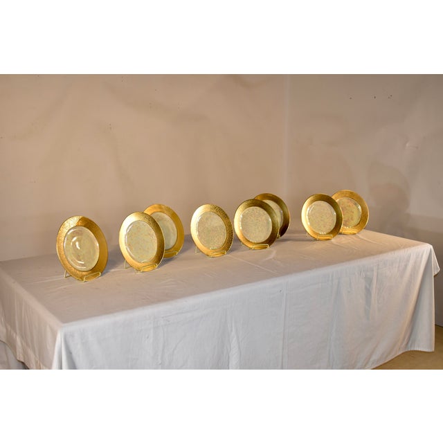 Art Deco Circa 1920 Set of 8 Iridescent Plates For Sale - Image 3 of 12