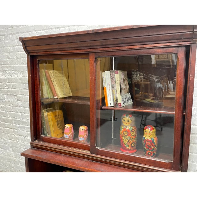 Wood Antique Oak Bookcase / China Cabinet by Danner Furniture, C. 1910s For Sale - Image 7 of 11