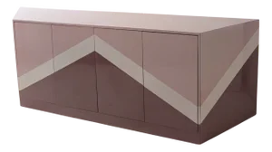 Angular Trapezoid Shaped Pink Zig Zag Sideboard, 1980s