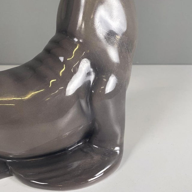 Mid-Century Italian Ceramic Sculpture of a Sea Lion by Urbano Zaccagnini, 1920s For Sale - Image 13 of 16