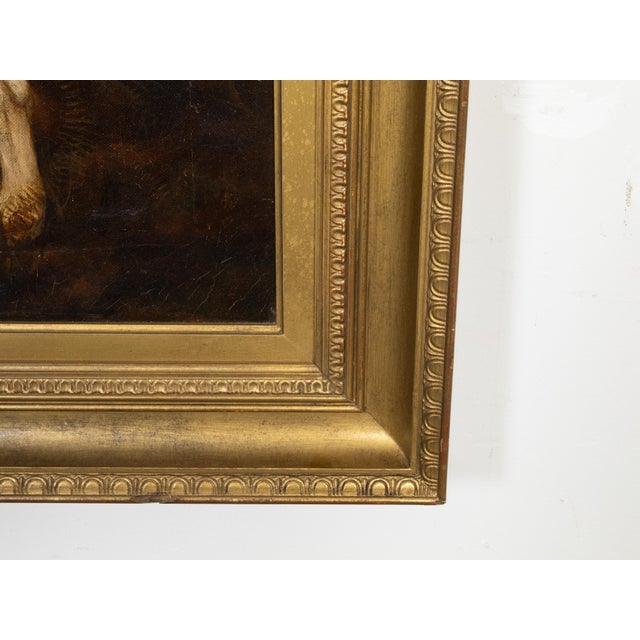 English Oil on Canvas Painting Depicting a Bloodhound Dog, Signed and Dated For Sale - Image 11 of 12
