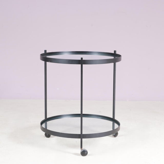 Designed by Dutch designer Janni van Pelt in the 1960s, this elegant round trolley is a beautiful example of minimalist...