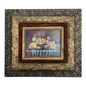 Early 20th Century Original Artist Signed Johan Karoly Reinprecht Ornate Gold Framed Still Life Oil Painting