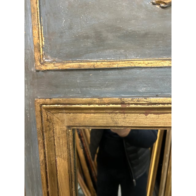 Gray 19th C French Louis XVI Trumeau Mirror For Sale - Image 8 of 13