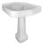 1948 Vintage Art Deco White Vitreous China Pedestal Sink in Excellent Condition For Sale